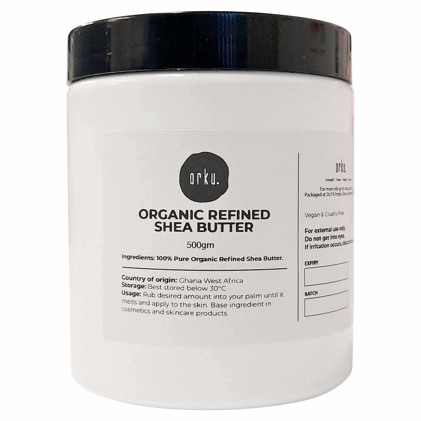 500g Refined Shea Butter Jar - Organic Pure African Karite Moisturiser