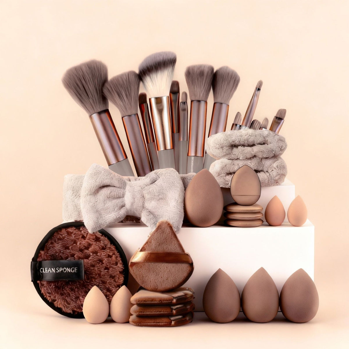 All-in-One Makeup Brush & Reusable Sponge Set