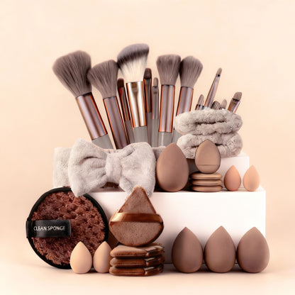 All-in-One Makeup Brush & Reusable Sponge Set