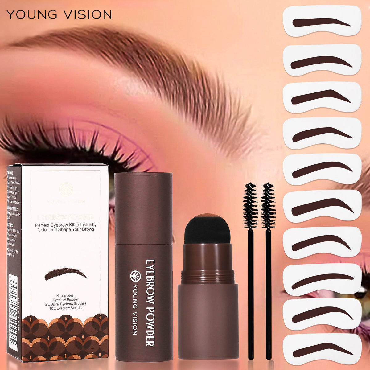 YOUNG VISION Eyebrow Stamp and Stencil Kit