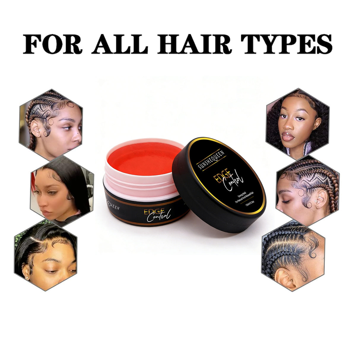 Sunshequeen Edge Control Hair Wax & Strong Hold Styling Gel (150ml / 50ml)