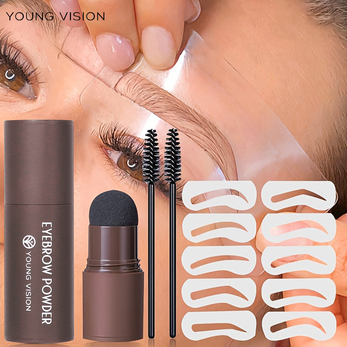 YOUNG VISION Eyebrow Stamp and Stencil Kit