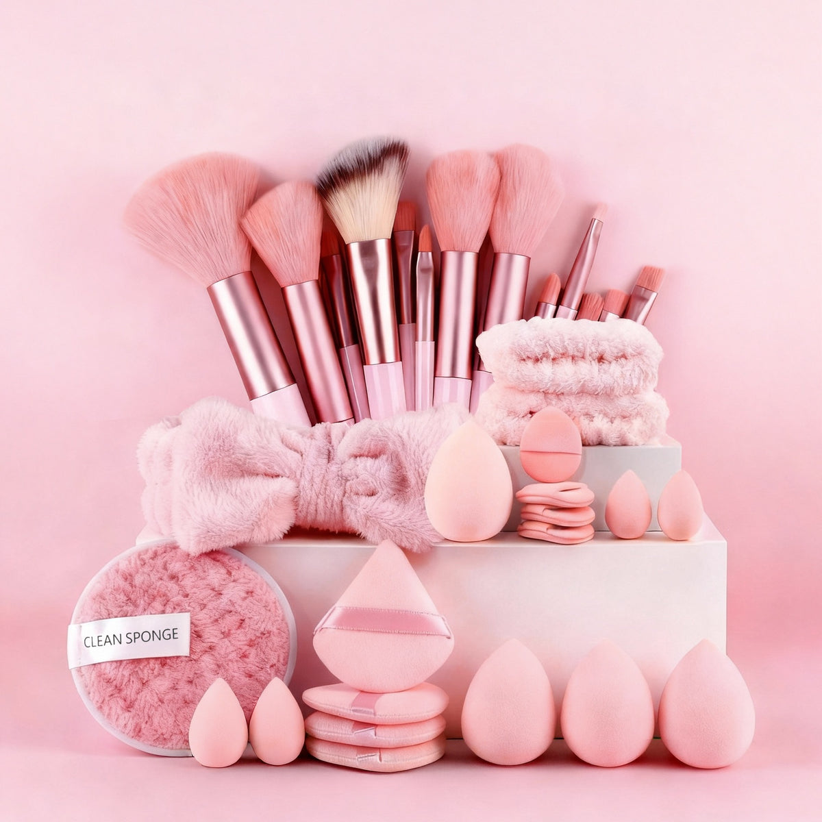 All-in-One Makeup Brush & Reusable Sponge Set