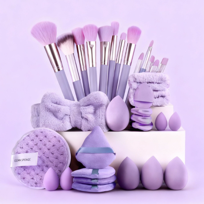 All-in-One Makeup Brush & Reusable Sponge Set