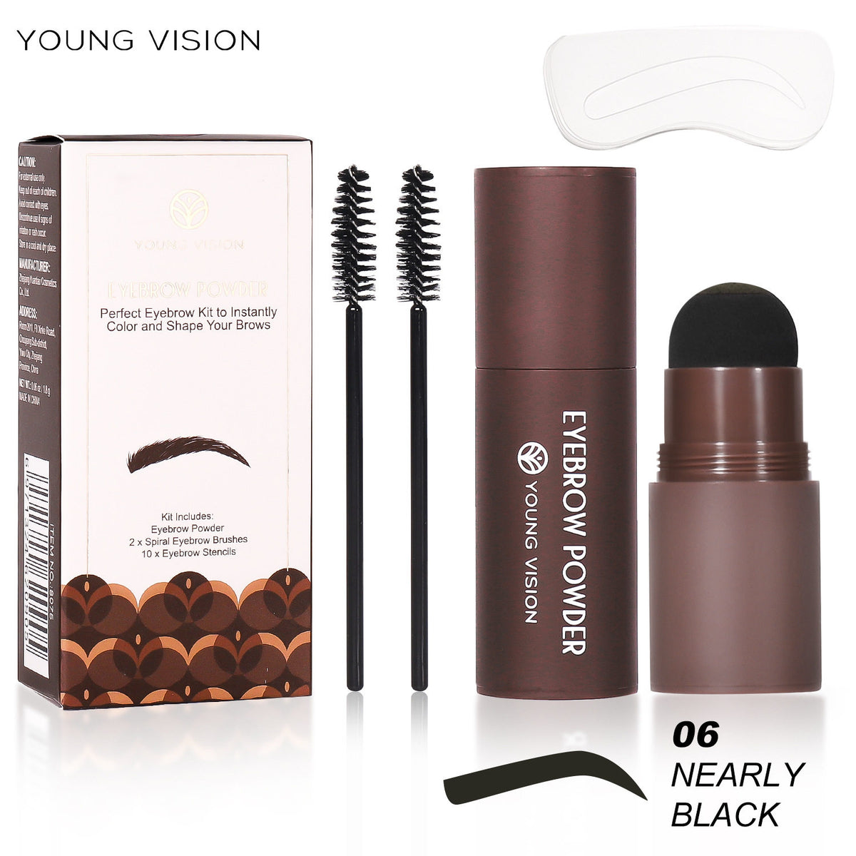 YOUNG VISION Eyebrow Stamp and Stencil Kit